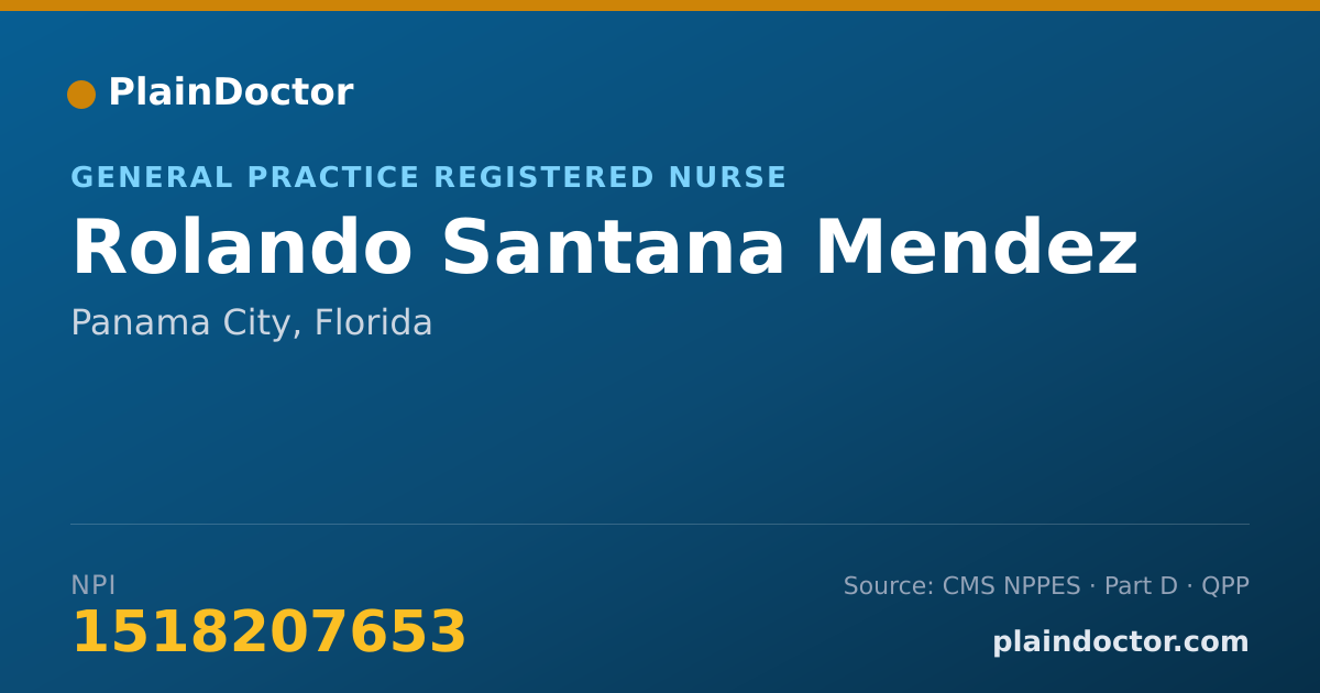 Shareable card for Rolando Santana Mendez - General Practice Registered Nurse, Panama City, FL