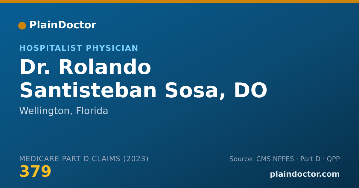 Shareable card for Rolando Santisteban Sosa, DO - Hospitalist Physician, Wellington, FL