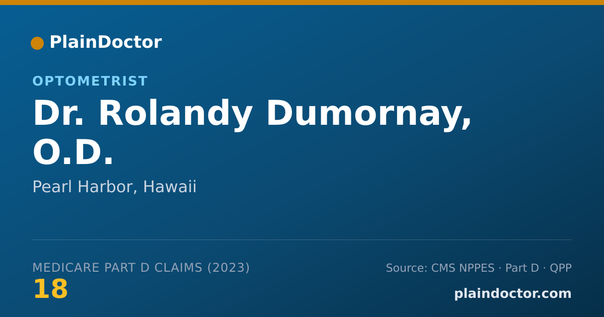 Shareable card for Rolandy Dumornay, O.D. - Optometrist, Pearl Harbor, HI