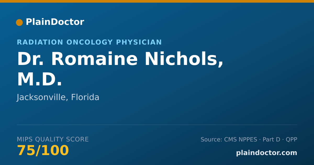 Shareable card for Romaine Nichols, M.D. - Radiation Oncology Physician, Jacksonville, FL