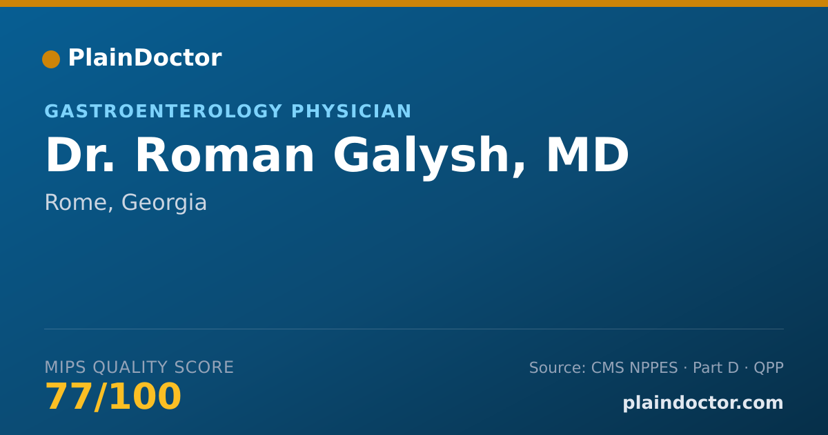 Shareable card for Roman Galysh, MD - Gastroenterology Physician, Rome, GA