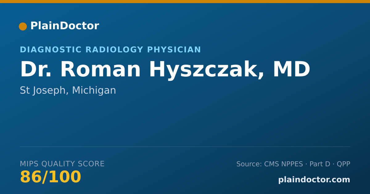 Shareable card for Roman Hyszczak, MD - Diagnostic Radiology Physician, St Joseph, MI