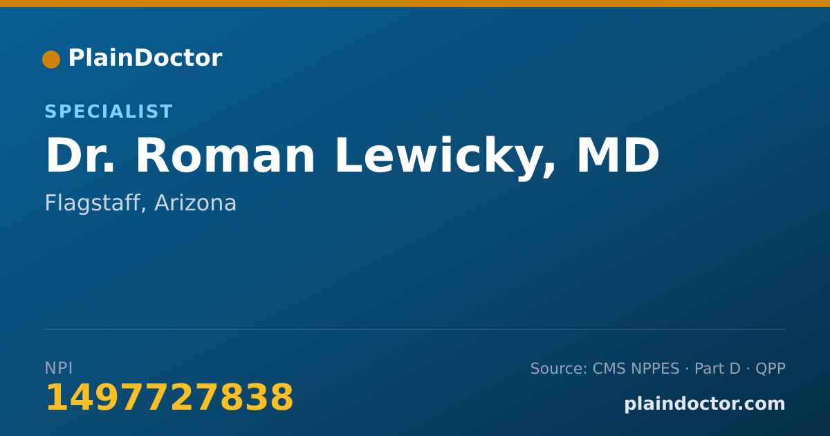 Shareable card for Roman Lewicky, MD - Specialist, Flagstaff, AZ