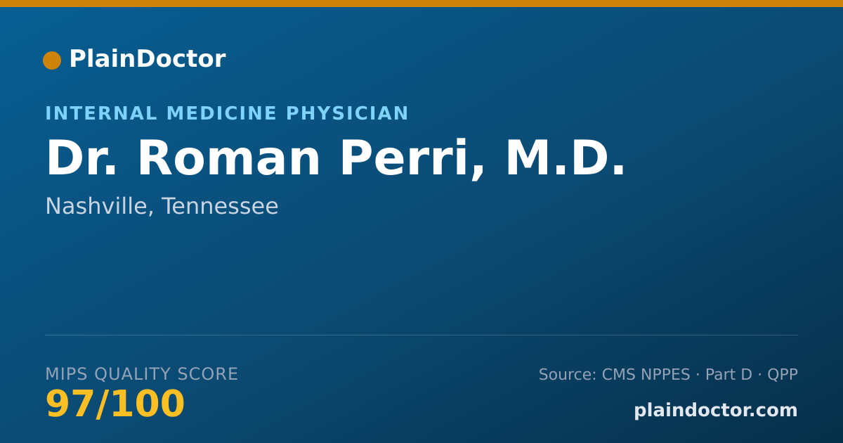 Shareable card for Roman Perri, M.D. - Internal Medicine Physician, Nashville, TN