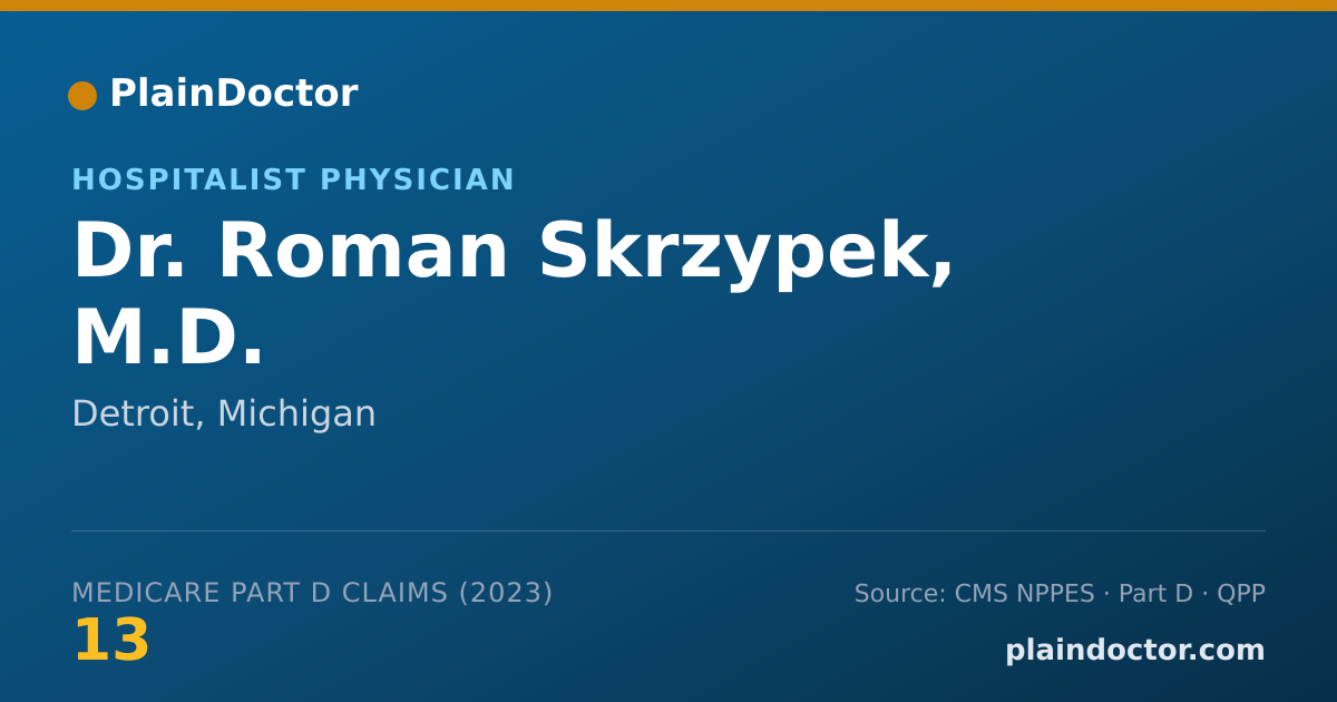 Shareable card for Roman Skrzypek, M.D. - Hospitalist Physician, Detroit, MI