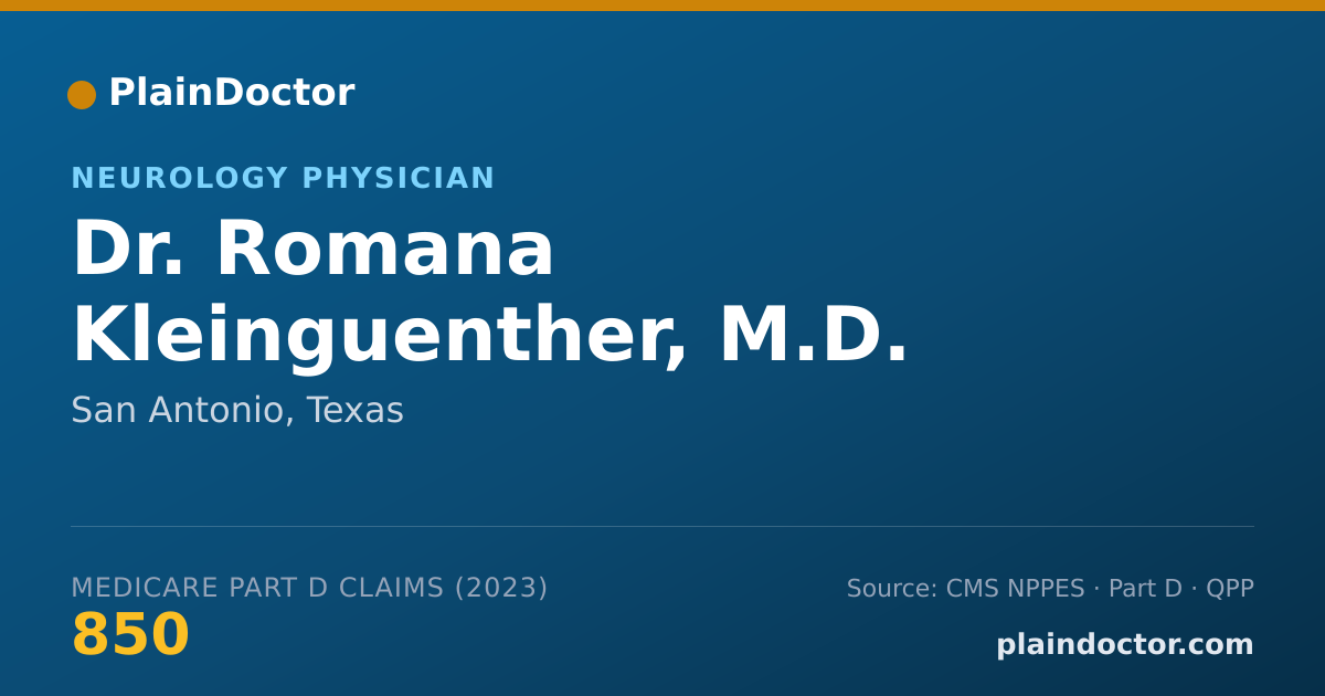 Shareable card for Romana Kleinguenther, M.D. - Neurology Physician, San Antonio, TX