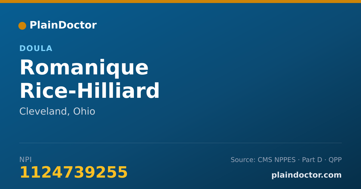 Shareable card for Romanique Rice-Hilliard - Doula, Cleveland, OH