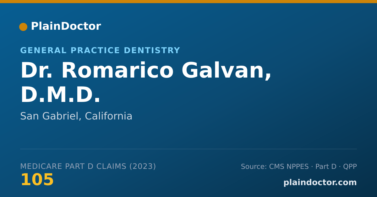 Shareable card for Romarico Galvan, D.M.D. - General Practice Dentistry, San Gabriel, CA