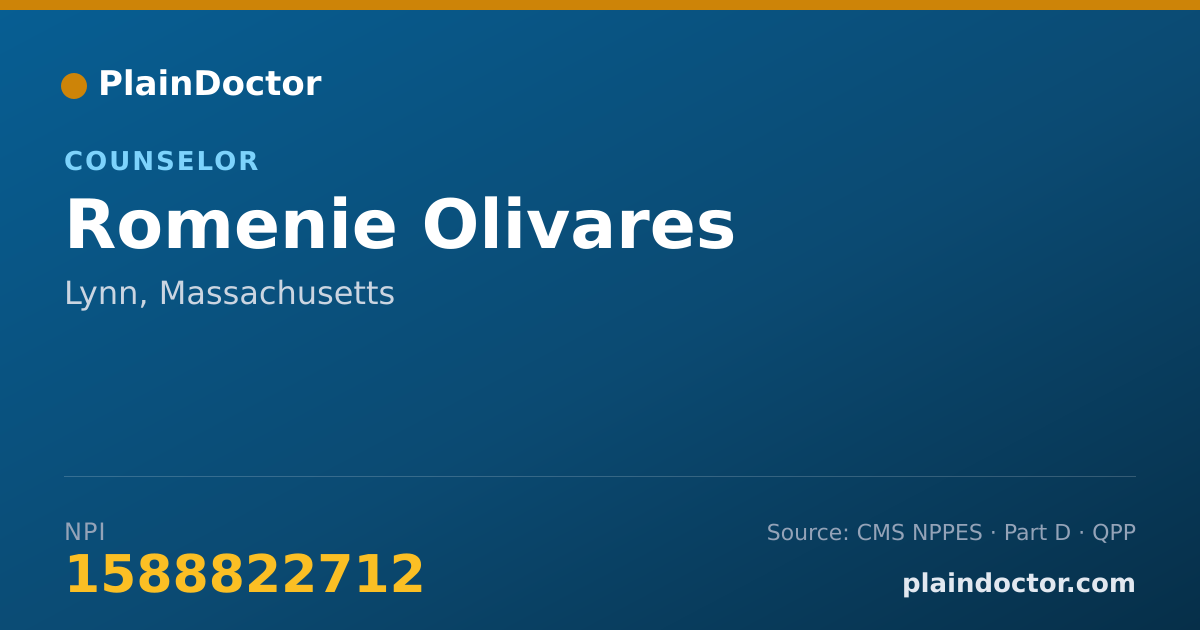 Shareable card for Romenie Olivares - Counselor, Lynn, MA