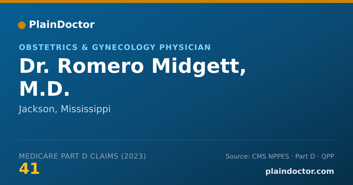 Shareable card for Romero Midgett, M.D. - Obstetrics & Gynecology Physician, Jackson, MS