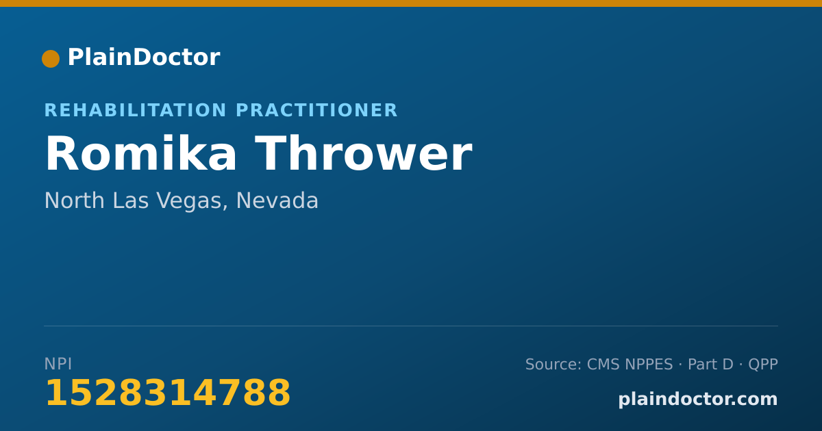 Shareable card for Romika Thrower - Rehabilitation Practitioner, North Las Vegas, NV