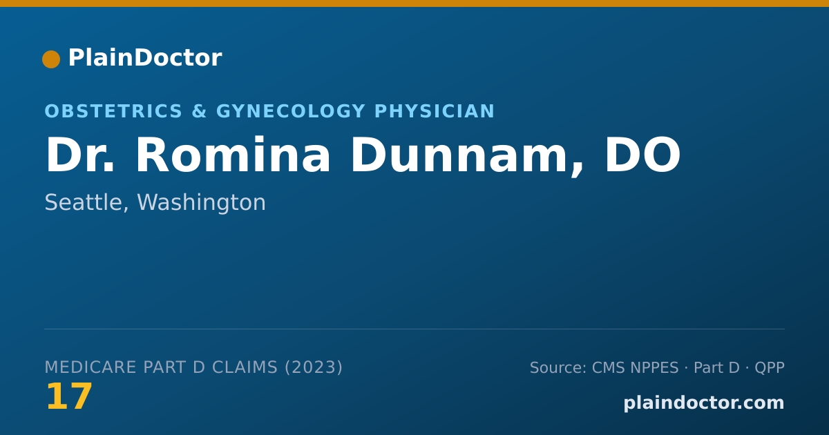 Shareable card for Romina Dunnam, DO - Obstetrics & Gynecology Physician, Seattle, WA