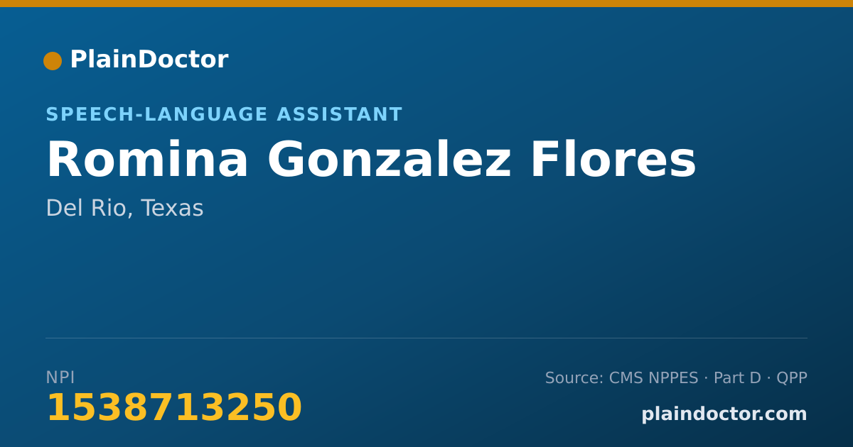 Shareable card for Romina Gonzalez Flores - Speech-Language Assistant, Del Rio, TX