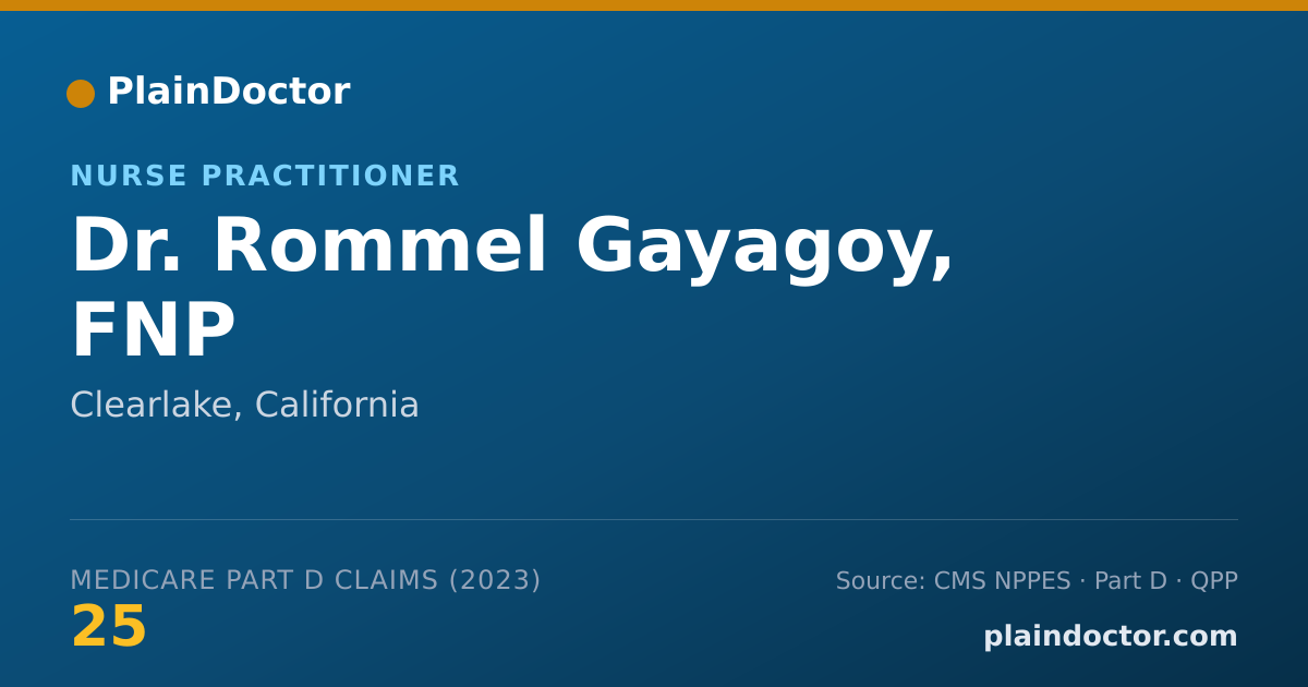 Shareable card for Rommel Gayagoy, FNP - Nurse Practitioner, Clearlake, CA