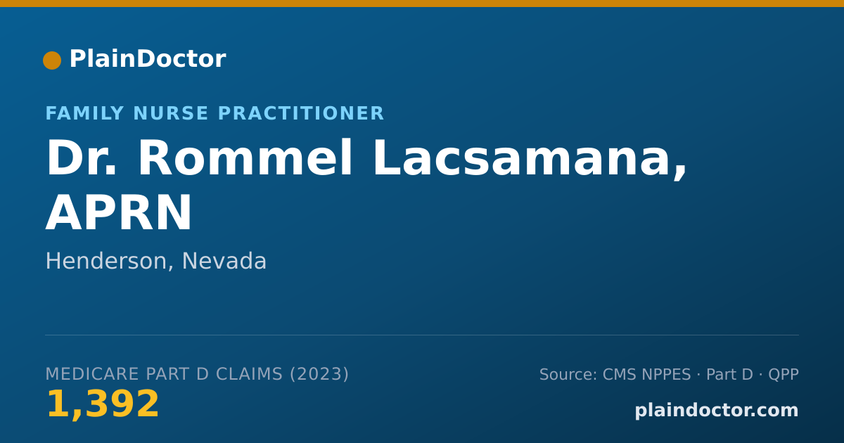 Shareable card for Rommel Lacsamana, APRN - Family Nurse Practitioner, Henderson, NV