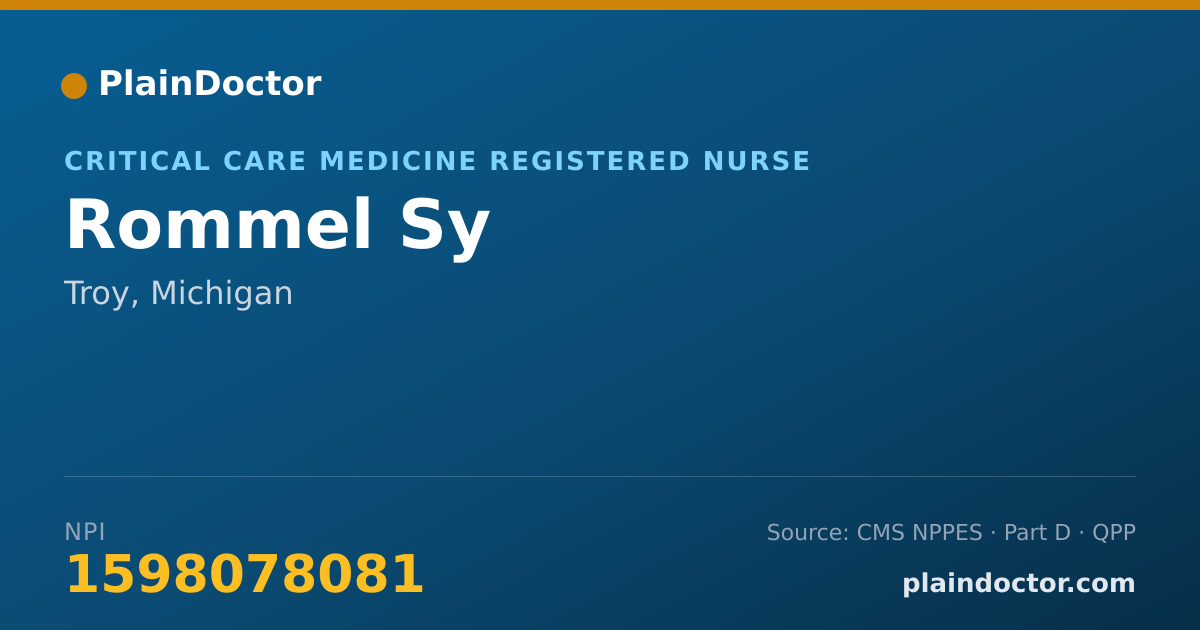 Shareable card for Rommel Sy - Critical Care Medicine Registered Nurse, Troy, MI