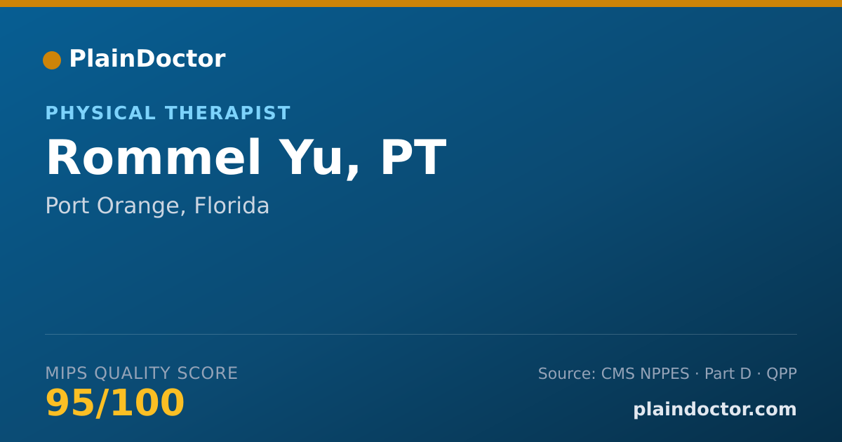 Shareable card for Rommel Yu, PT - Physical Therapist, Port Orange, FL