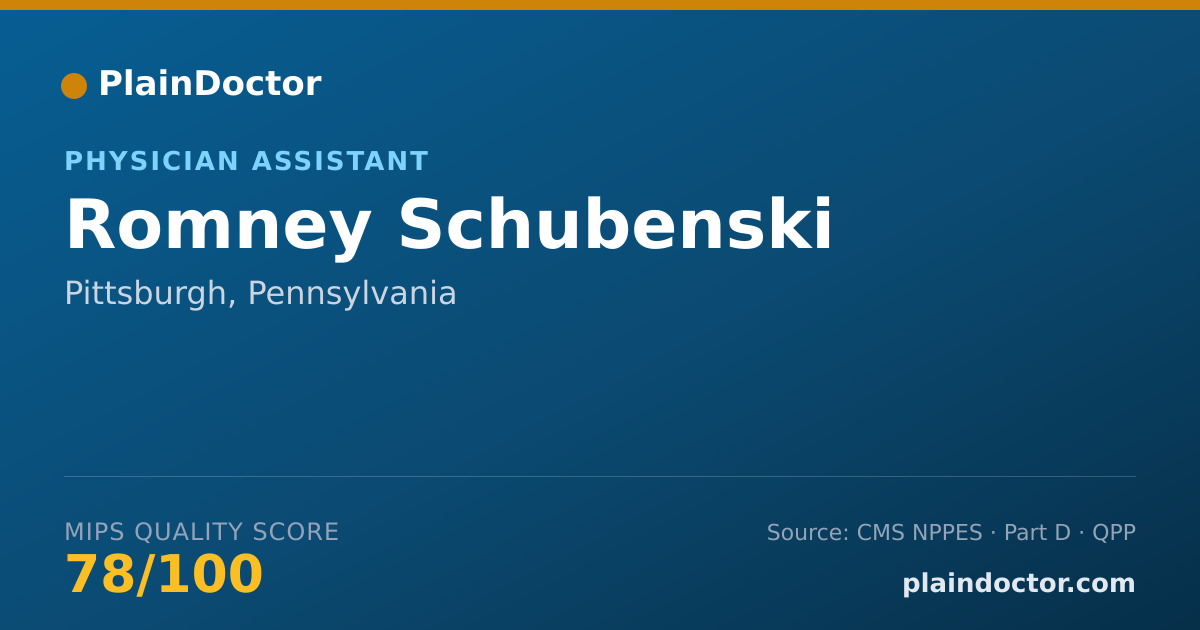 Shareable card for Romney Schubenski - Physician Assistant, Pittsburgh, PA