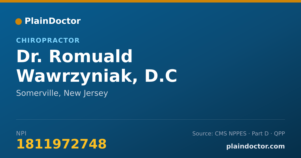 Shareable card for Romuald Wawrzyniak, D.C - Chiropractor, Somerville, NJ