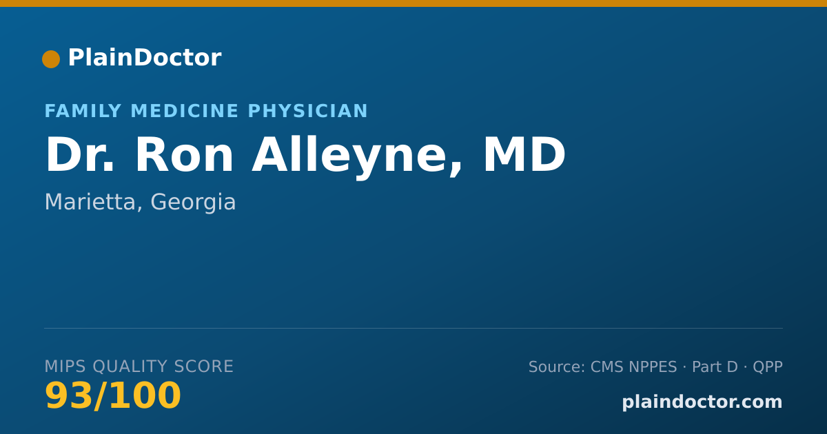 Shareable card for Ron Alleyne, MD - Family Medicine Physician, Marietta, GA