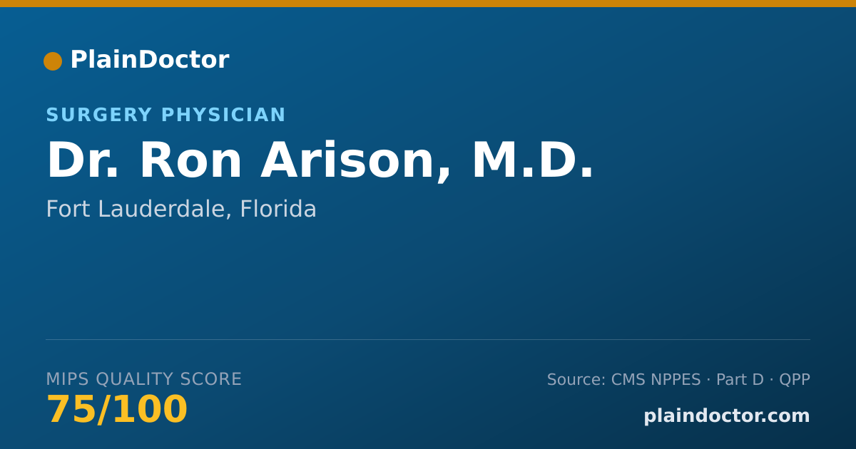 Shareable card for Ron Arison, M.D. - Surgery Physician, Fort Lauderdale, FL