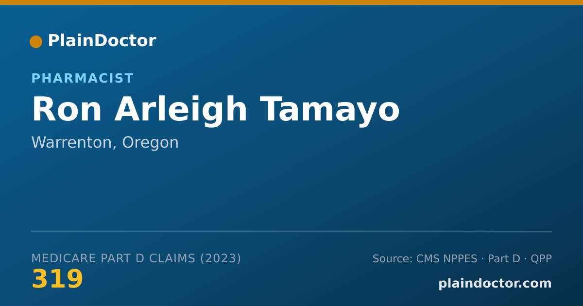 Shareable card for Ron Arleigh Tamayo - Pharmacist, Warrenton, OR