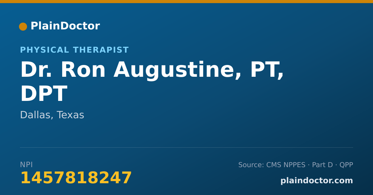 Shareable card for Ron Augustine, PT, DPT - Physical Therapist, Dallas, TX
