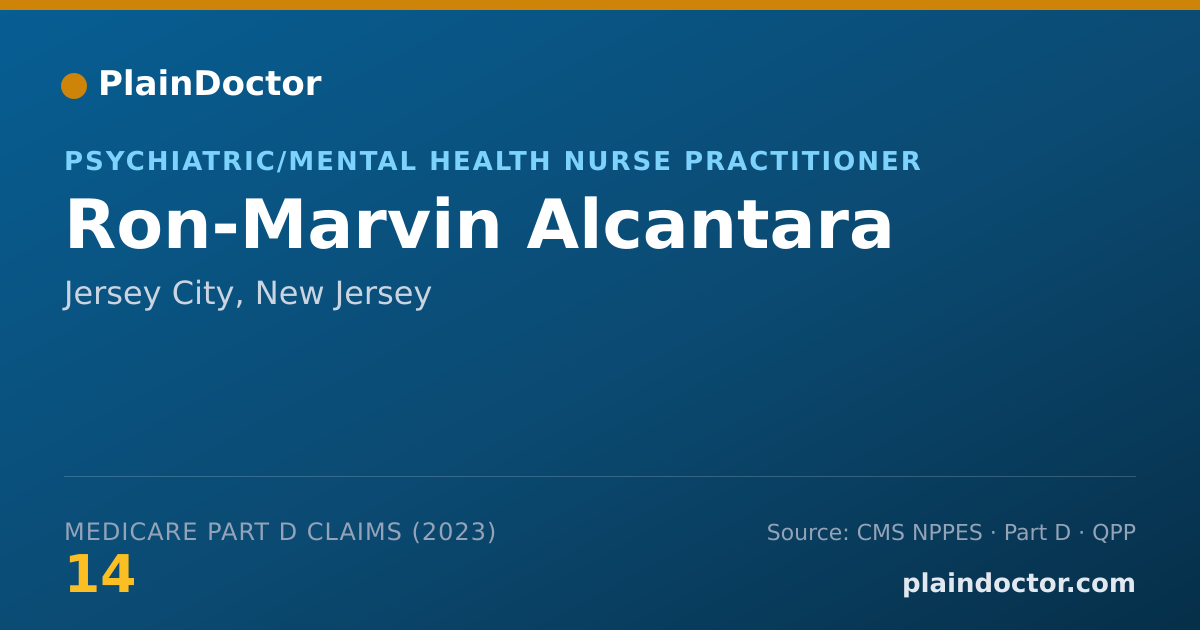 Shareable card for Ron-Marvin Alcantara - Psychiatric/Mental Health Nurse Practitioner, Jersey City, NJ
