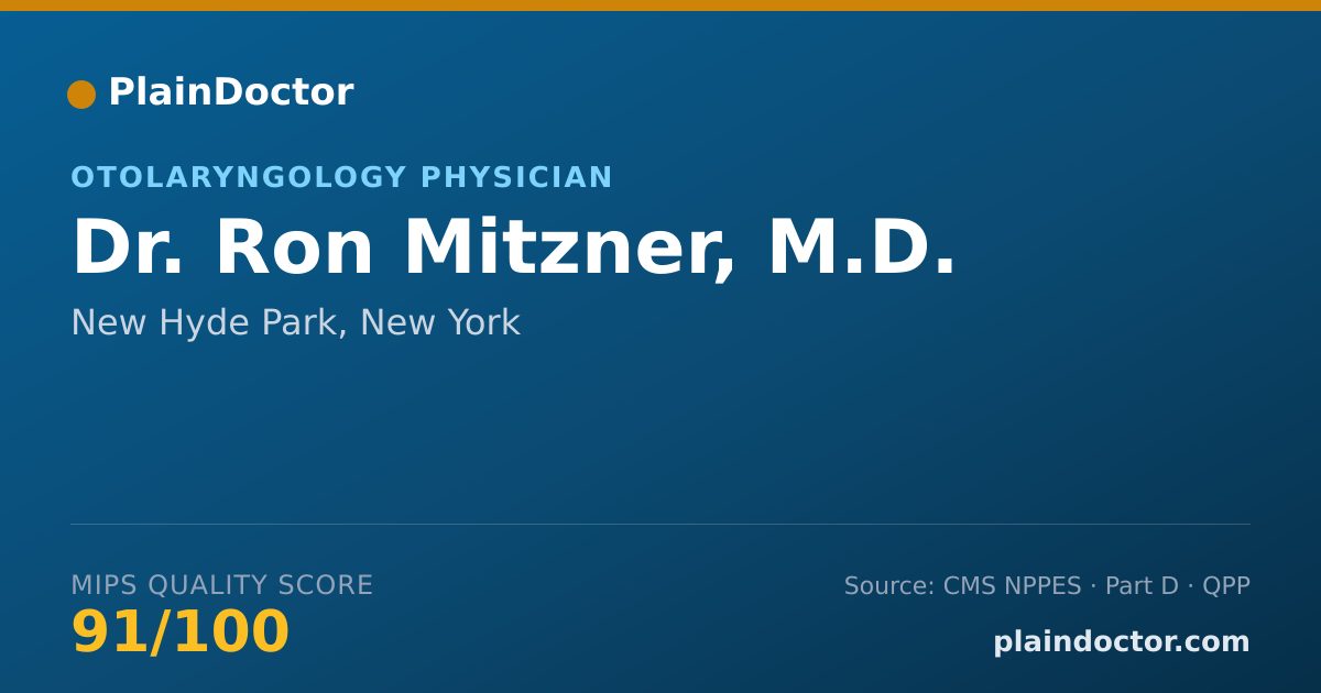 Shareable card for Ron Mitzner, M.D. - Otolaryngology Physician, New Hyde Park, NY