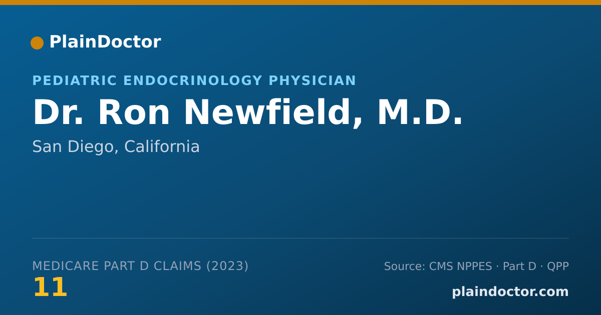 Shareable card for Ron Newfield, M.D. - Pediatric Endocrinology Physician, San Diego, CA