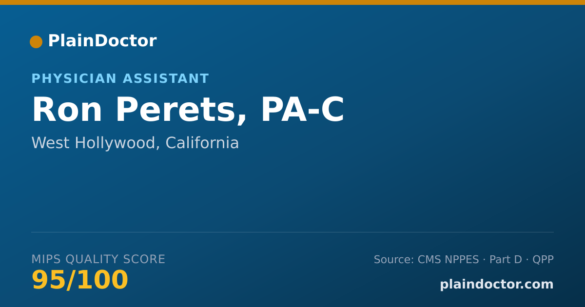 Shareable card for Ron Perets, PA-C - Physician Assistant, West Hollywood, CA
