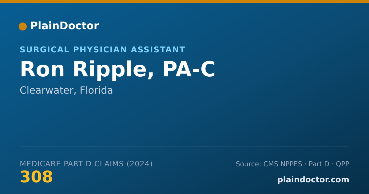 Shareable card for Ron Ripple, PA-C - Surgical Physician Assistant, Clearwater, FL