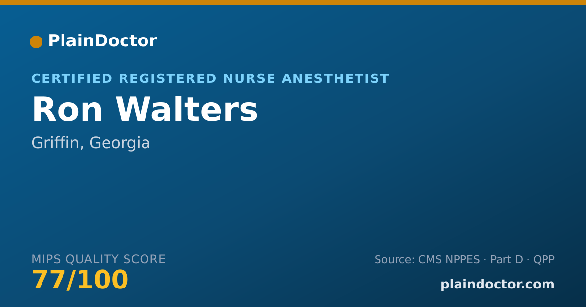Shareable card for Ron Walters - Certified Registered Nurse Anesthetist, Griffin, GA