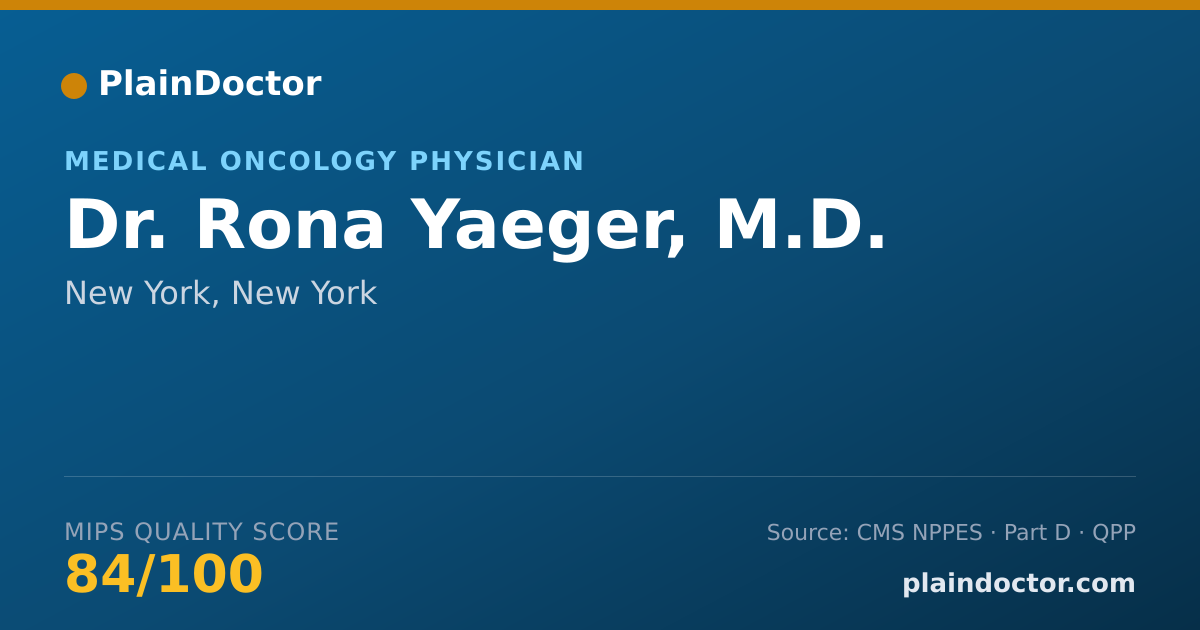 Shareable card for Rona Yaeger, M.D. - Internal Medicine Physician, New York, NY