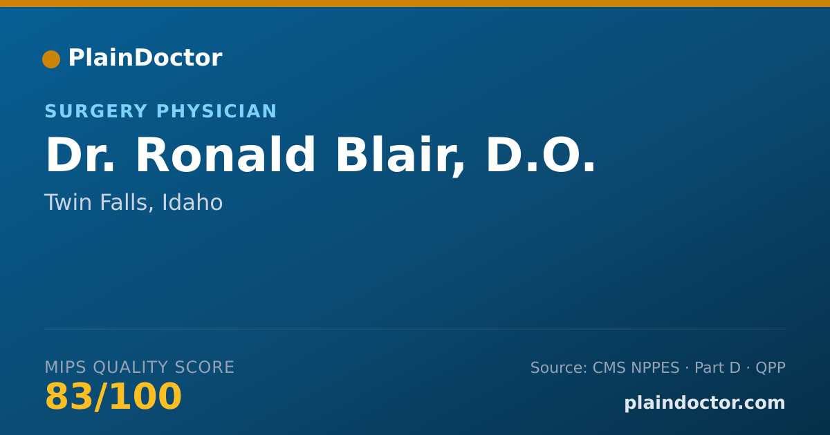 Shareable card for Ronald Blair, D.O. - Surgery Physician, Twin Falls, ID
