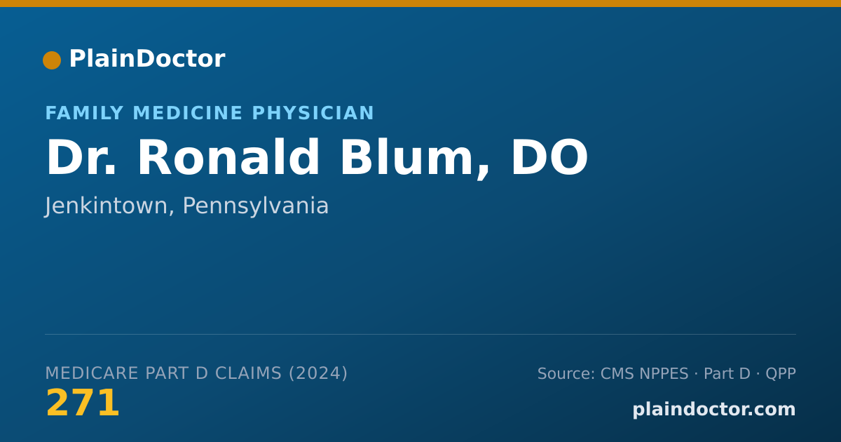 Shareable card for Ronald Blum, DO - Family Medicine Physician, Jenkintown, PA