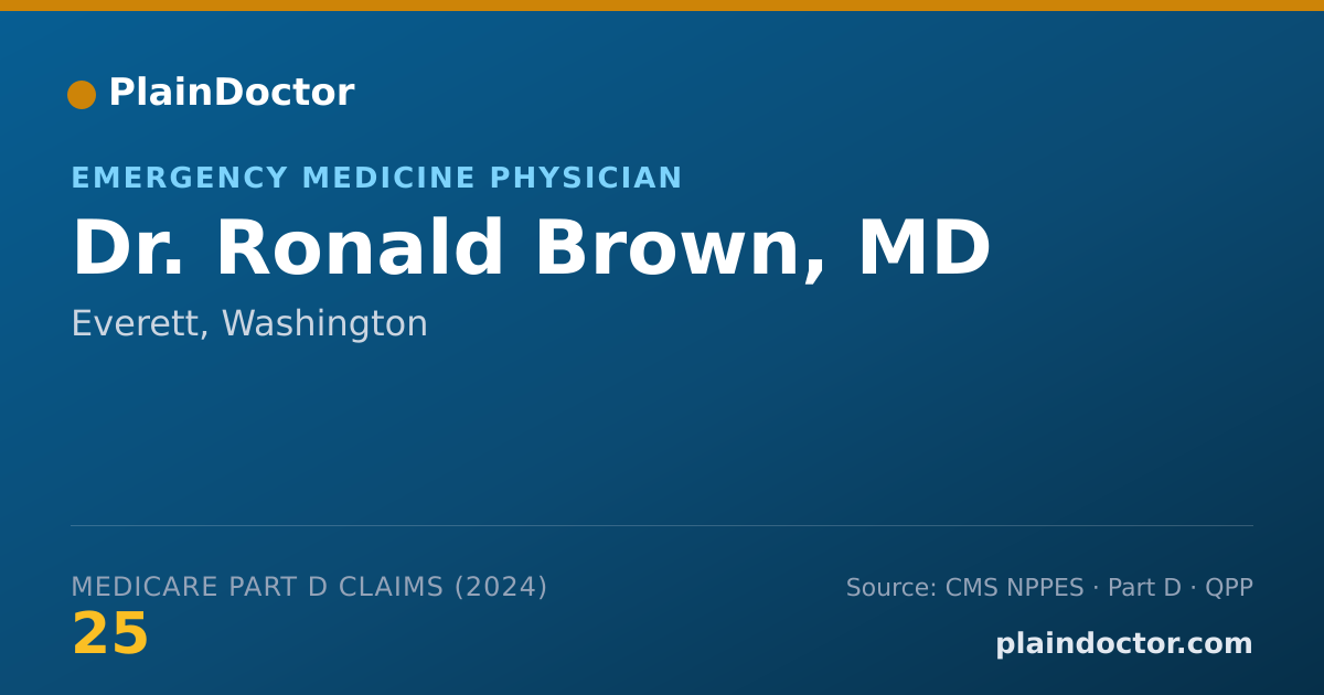 Shareable card for Ronald Brown, MD - Emergency Medical Services (Emergency Medicine) Physician, Everett, WA