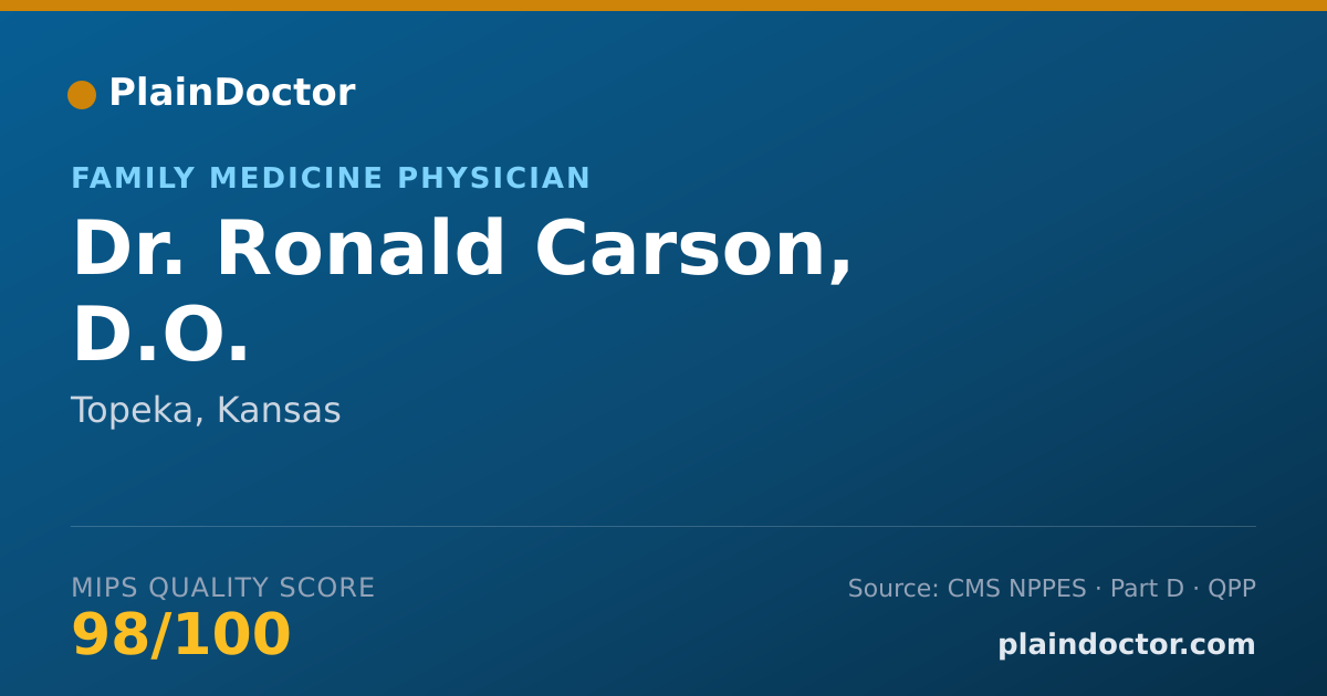 Shareable card for Ronald Carson, D.O. - Family Medicine Physician, Topeka, KS