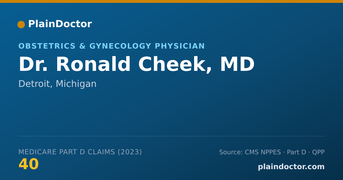 Shareable card for Ronald Cheek, MD - Obstetrics & Gynecology Physician, Detroit, MI