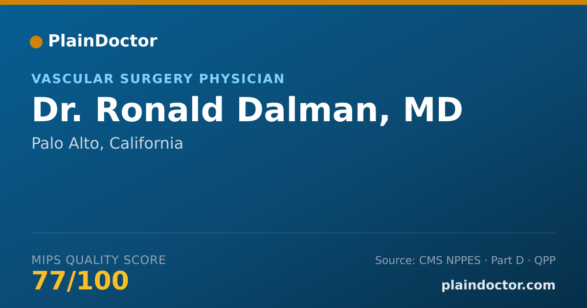 Shareable card for Ronald Dalman, MD - Surgery Physician, Palo Alto, CA