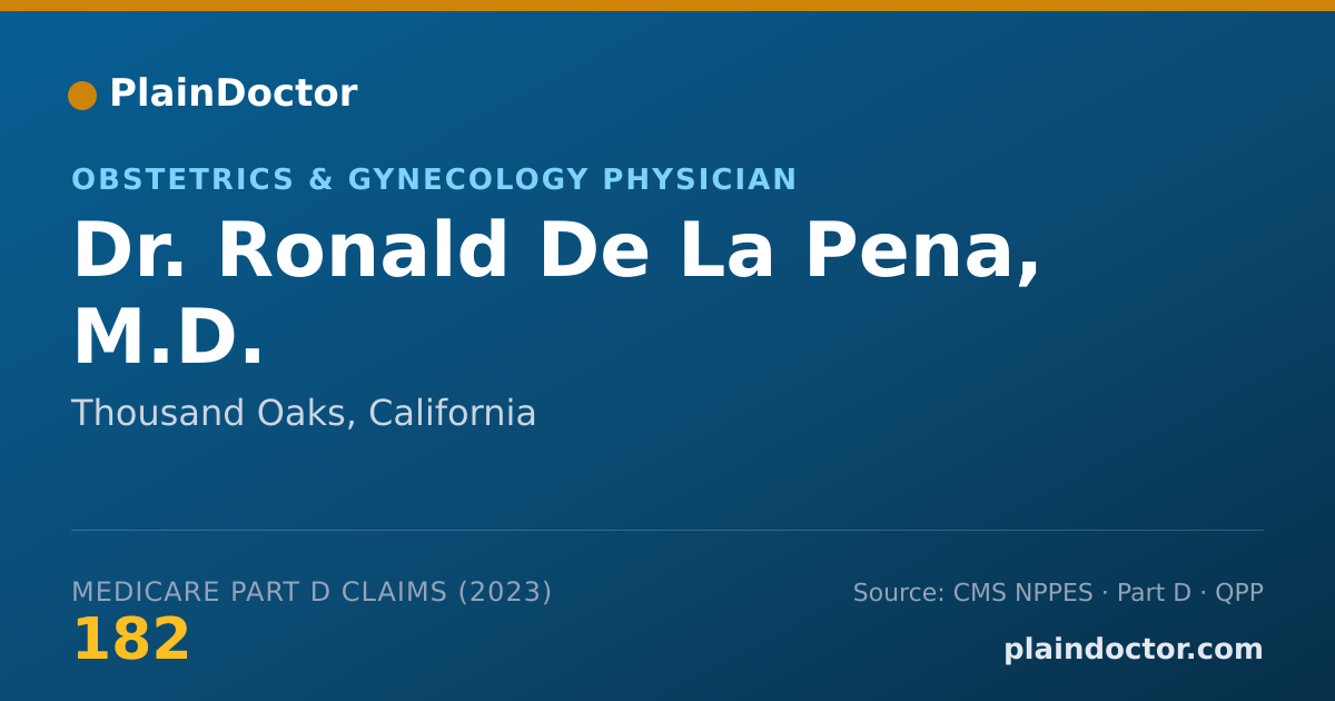Shareable card for Ronald De La Pena, M.D. - Obstetrics & Gynecology Physician, Thousand Oaks, CA