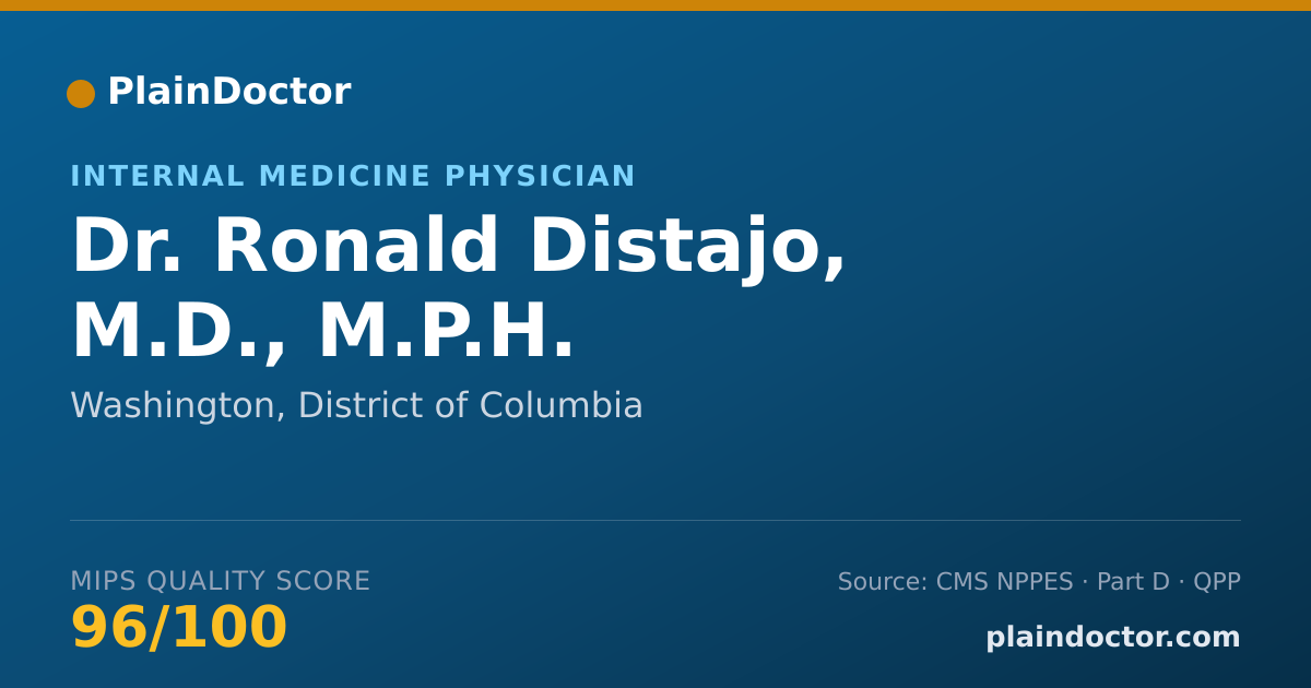Shareable card for Ronald Distajo, M.D., M.P.H. - Internal Medicine Physician, Washington, DC