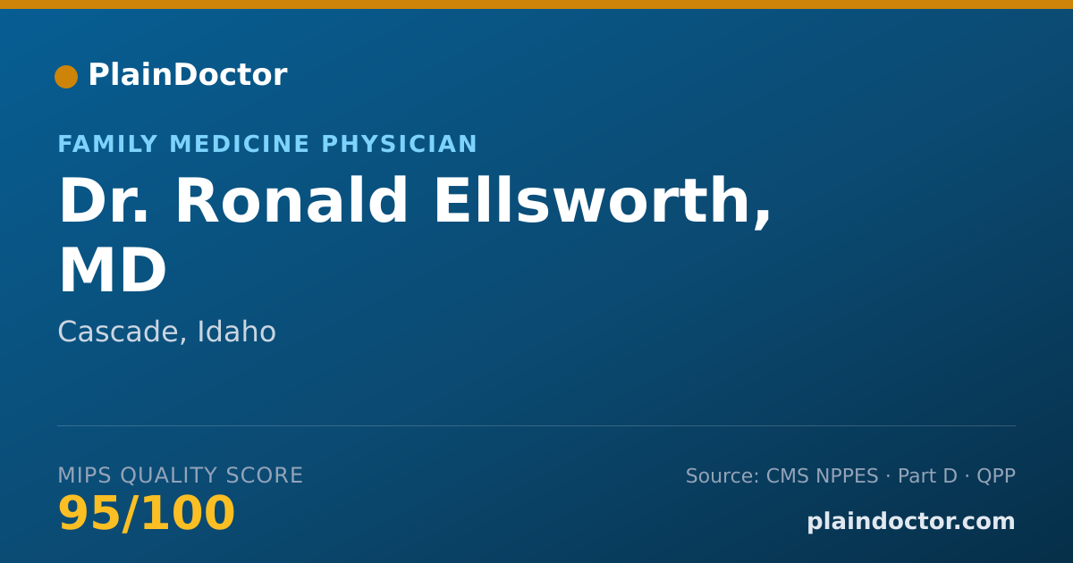 Shareable card for Ronald Ellsworth, MD - Family Medicine Physician, Cascade, ID