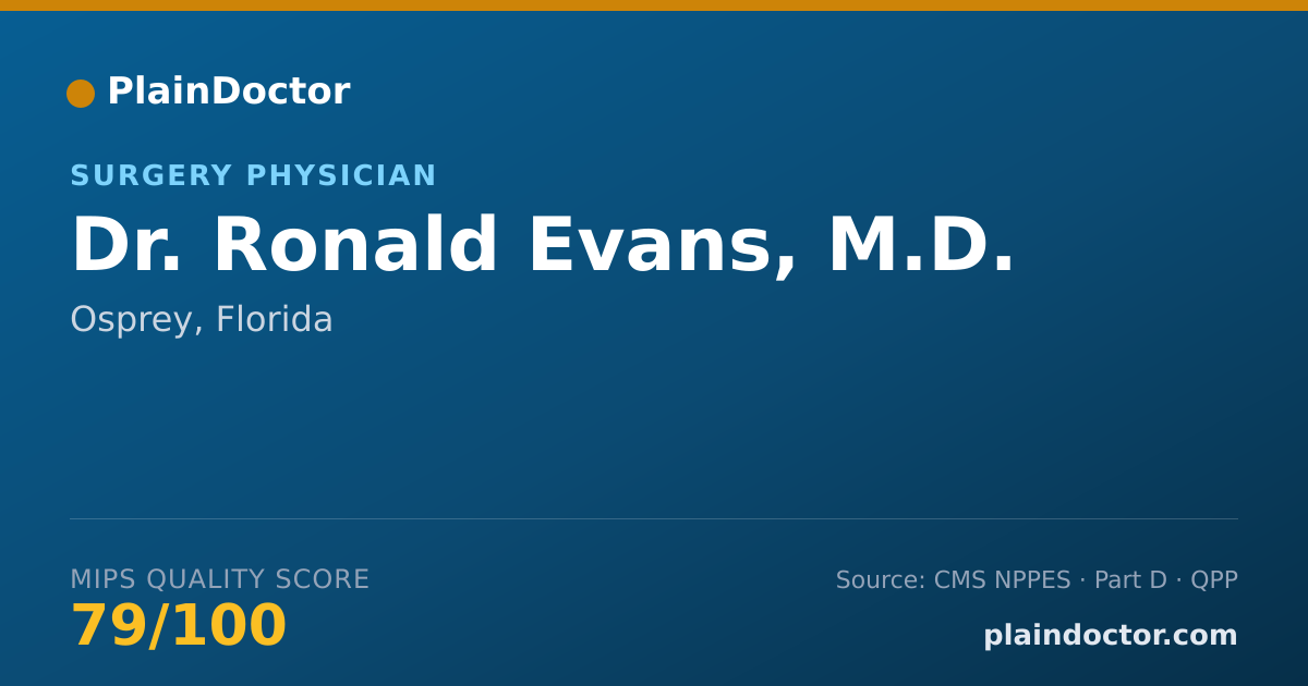 Shareable card for Ronald Evans, M.D. - Surgery Physician, Osprey, FL