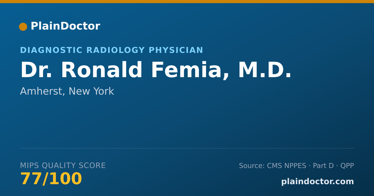 Shareable card for Ronald Femia, M.D. - Diagnostic Radiology Physician, Amherst, NY