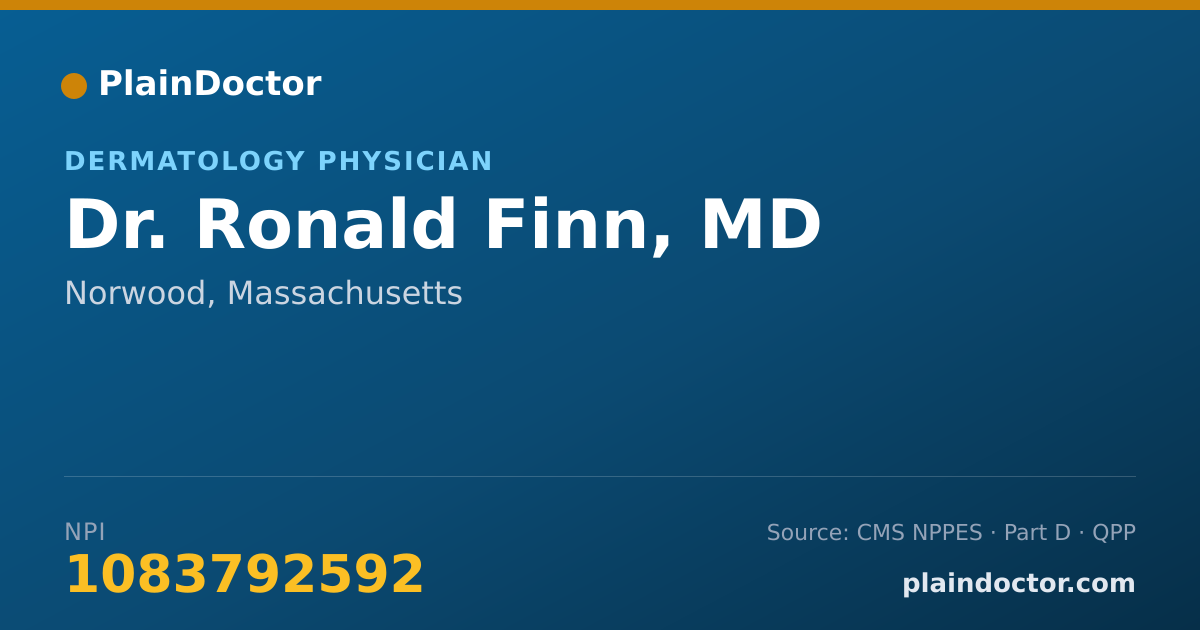 Shareable card for Ronald Finn, MD - Dermatology Physician, Norwood, MA