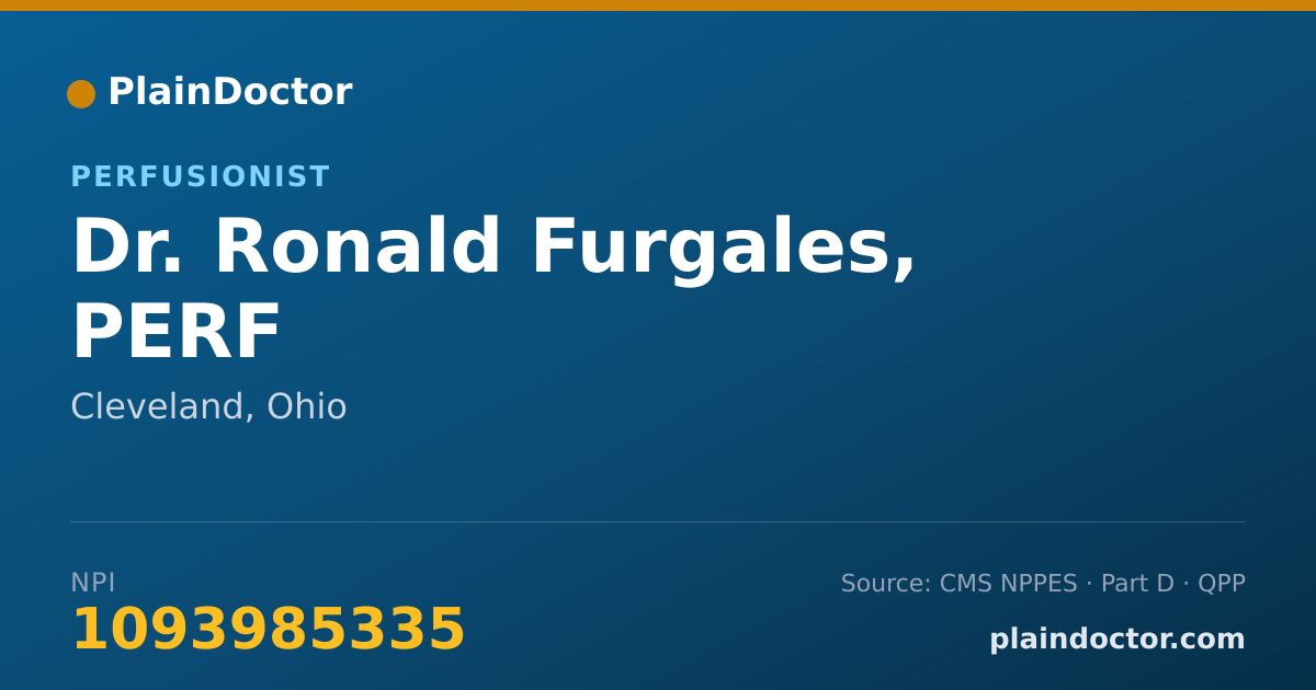 Shareable card for Ronald Furgales, PERF - Perfusionist, Cleveland, OH