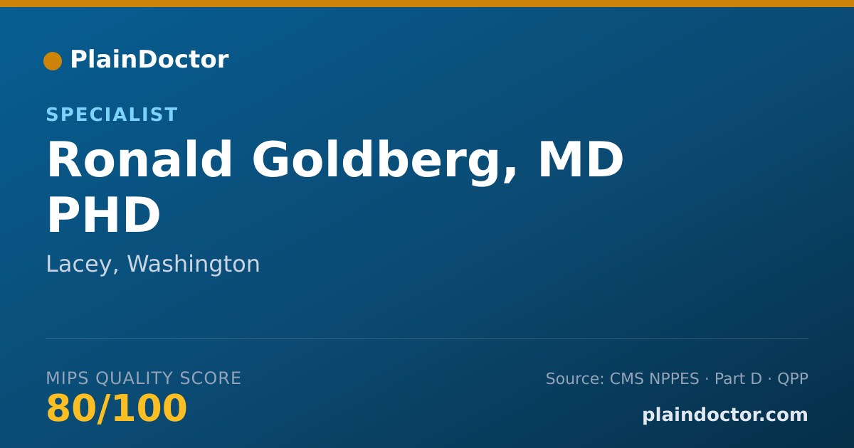 Shareable card for Ronald Goldberg, MD PHD - Specialist, Lacey, WA