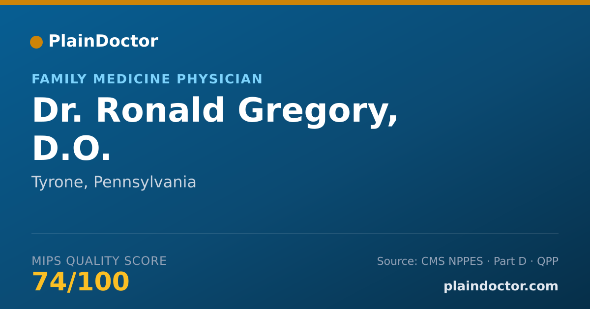 Shareable card for Ronald Gregory, D.O. - Family Medicine Physician, Tyrone, PA