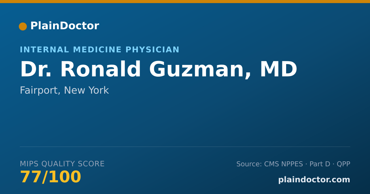 Shareable card for Ronald Guzman, MD - Internal Medicine Physician, Fairport, NY
